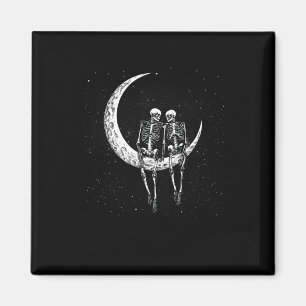 Aimant Skeleton Couple Sur Lune Amusants Costume Hallowee