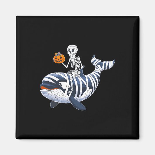 Aimant Skeleton équitation maman Orca Halloween Candy Wha (Devant)