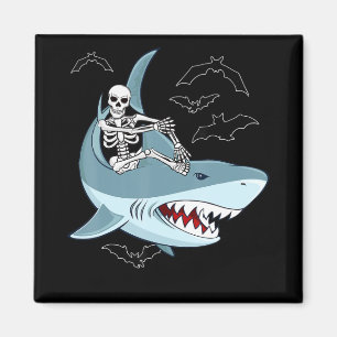 Aimant Skeleton équitation requin Drôle cadeaux d'Hallowe
