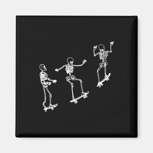 Aimant Skeleton Fun Skateboard Halloween Skateboard Sk (Devant)