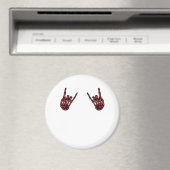 Aimant Skeleton Hand Heart Roll & Red Classic (In Situ (Lave-vaisselle))