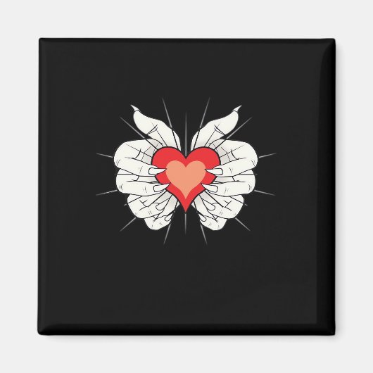 Aimant Skeleton Hands Heart Classic (Devant)