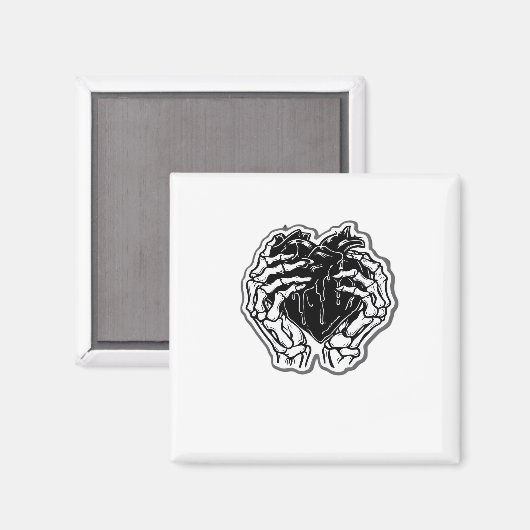 Aimant Skeleton Heart Hands Drôle (Recto/Verso)