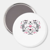 Aimant Skeleton Heart Mains Classique Viral (Recto/Verso)