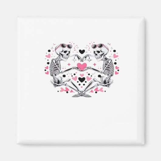 Aimant Skeleton Heart Mains Classique Viral (Devant)