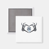 Aimant Skeleton Heart Mains Design Classique Pour Hallowe (Recto/Verso)