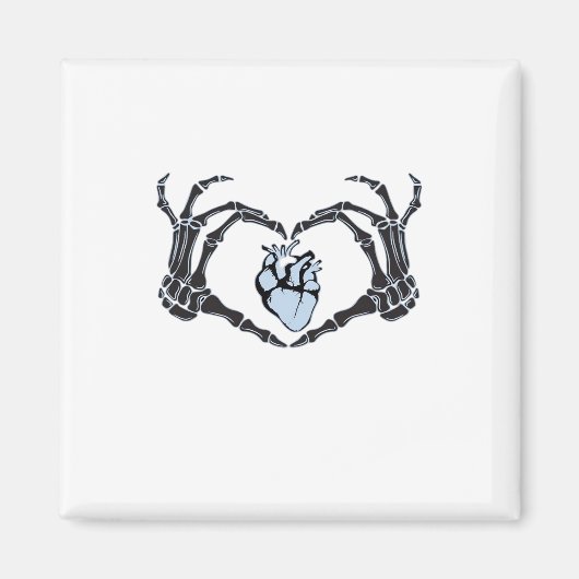 Aimant Skeleton Heart Mains Design Classique Pour Hallowe (Devant)