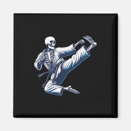Aimant Skeleton Karate Kick Martial Arts Kickboxing Mixed (Devant)