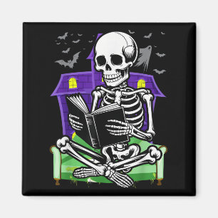 Aimant Skeleton Lecture Livre Lovers Bookworms Lecteurs H