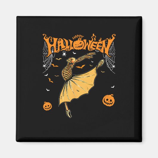 Aimant Skeleton Llerinas Llet Dance mignonne Halloween Co (Devant)