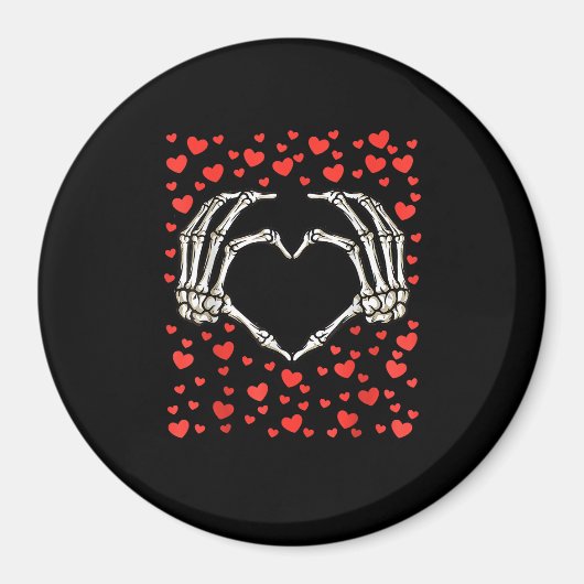 Aimant Skeleton Main Rouge Coeur Anniversaire Saint-Valen (Devant)