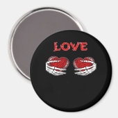 Aimant Skeleton Mains Coeur Drôle Design (Recto/Verso)