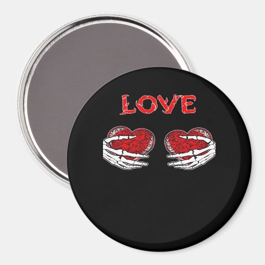 Aimant Skeleton Mains Coeur Drôle Design (Recto/Verso)