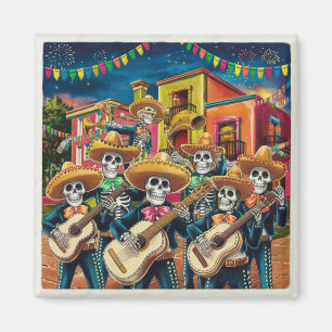 Aimant Skeleton Mariachi Band Día de Los muertos