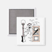 Aimant Skeleton Movie Star Célébrité chante avec paraplui (Recto/Verso)