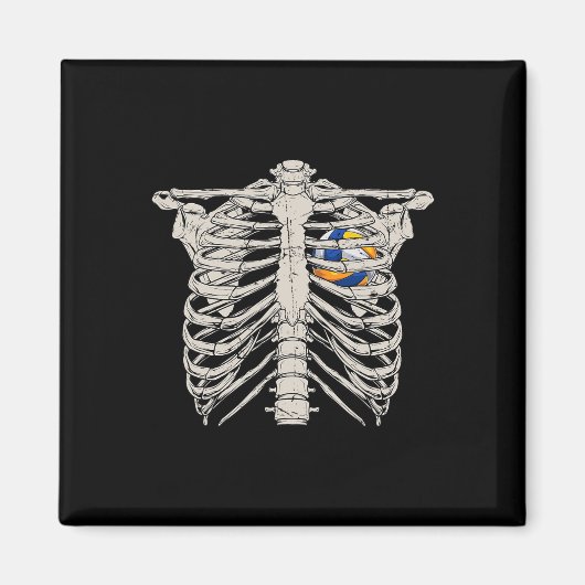 Aimant Skeleton Rib Cage Volleyll Ll Heart Joyeux Hallowe (Devant)