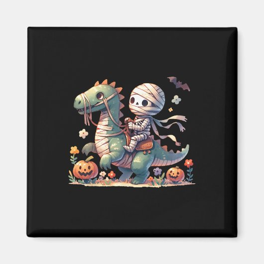 Aimant Skeleton Riding Dragon Halloween Thème Citrouille (Devant)