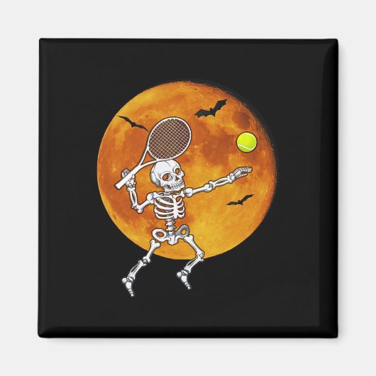 Aimant Skeleton Tennis Halloween Racket Ll (Devant)