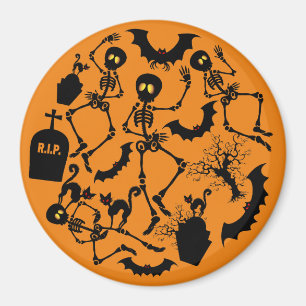 Aimant Skeletons d'Halloween Macabre Dance