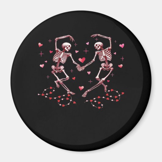 Aimant Skeletons tenant les mains Coeur Valentines concep (Devant)