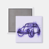 Aimant Sketch de la voiture cool (Recto/Verso)