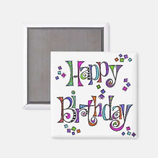 Aimant Sketchy Joyeux anniversaire (Recto/Verso)