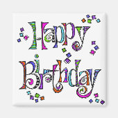 Aimant Sketchy Joyeux anniversaire (Devant)