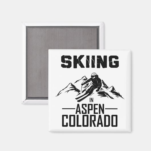 Aimant Ski à Aspen Colorado (Recto/Verso)