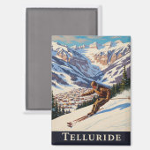 Aimant Ski à Telluride Colorado (Recto/Verso)
