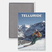 Aimant Ski à Telluride Colorado (Recto/Verso)