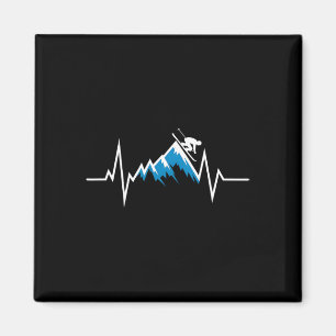 Aimant Ski Alpin Heartbeat Les amateurs de ski