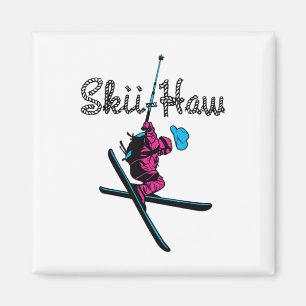 Aimant Ski alpin sur neige Ski Haw Sports d'hiver Cowboy