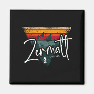 Aimant Ski alpin vintage Zermatt Alpes suisses Suisse