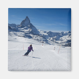 Aimant Ski avec Mont Matterhorn à Zermatt, Suisse