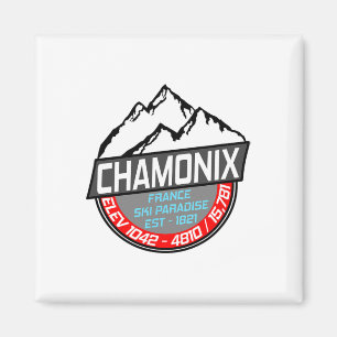 Aimant Ski Chamonix T Chemise Mont Blanc France Para Ski