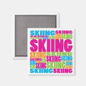 Aimant Ski coloré (Recto/Verso)