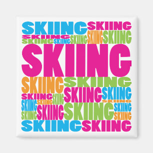Aimant Ski coloré