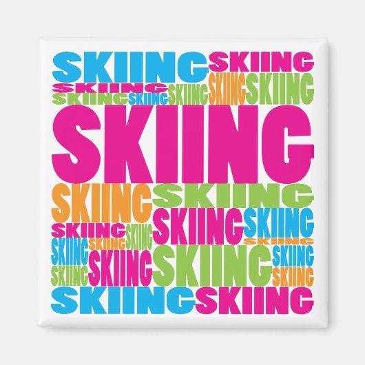 Aimant Ski coloré (Devant)
