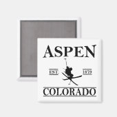 Aimant Ski d'Aspen Colorado (Recto/Verso)