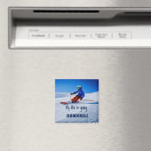 Aimant Ski de descente Funny Motivational Ski de neige (In Situ (Lave-vaisselle))