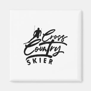 Aimant Ski de fond Skieur Ski Xc Sports d'hiver Neige