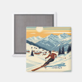 Aimant Ski de Méribel France (Recto/Verso)