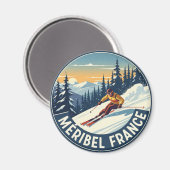 Aimant Ski de Méribel France (Recto/Verso)