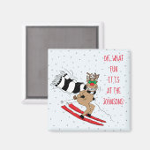 Aimant Ski de rennes de Noël (Recto/Verso)