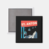 Aimant Ski de St. Anton - Rétro St. Anton Ski (Recto/Verso)