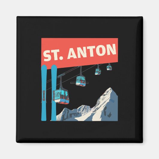 Aimant Ski de St. Anton - Rétro St. Anton Ski (Devant)
