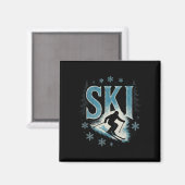 Aimant Ski - Descente Alpin Freestyle Racing (Recto/Verso)