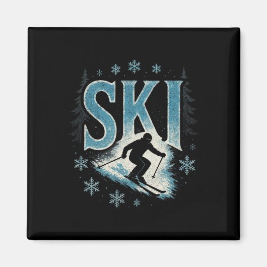 Aimant Ski - Descente Alpin Freestyle Racing (Devant)
