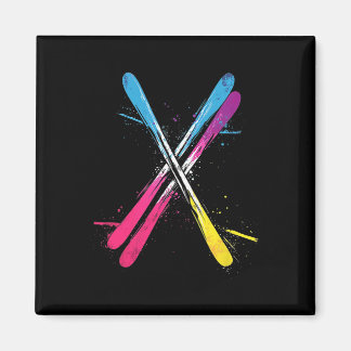 Aimant Ski, Design Vif, Skis Croisés