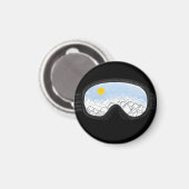 Aimant Ski Goggles Mountain View Illustration (Recto/Verso)